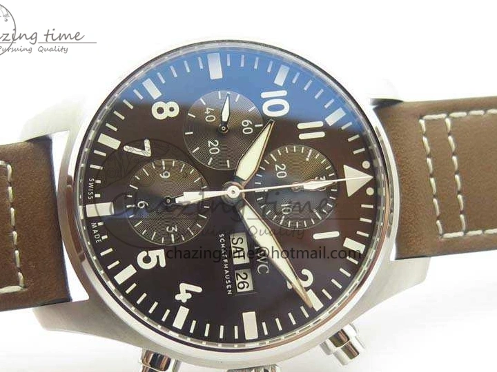 MIROTIME 0523 SunProtective Pilot Chrono IW377713 ZF 1:1 Best Edition Brown Dial On Brown Leather Strap A 7214